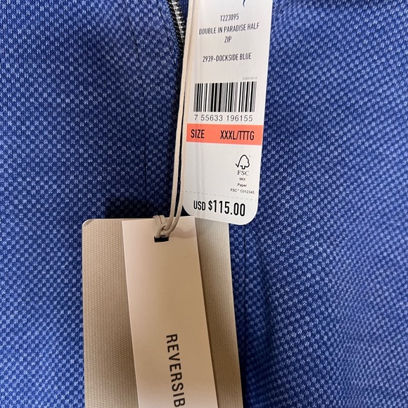 Tommy bahama double in paradise reversible 1/4 zip - Picture 2 of 3